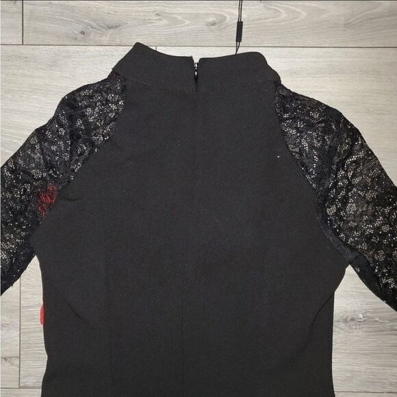 Halston Heritage Women Black diamond key hole Neck Long-Sleeve Lace Dres… - Picture 7 of 16